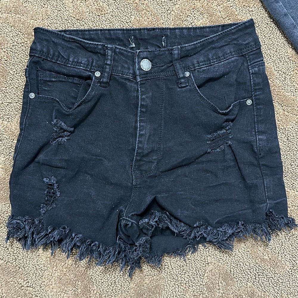 Black Jean shorts